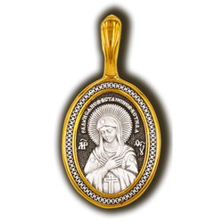 Умиление Серафимо-Дивеевское. Нательная икона из серебра с позолотой.