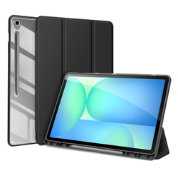 Чехол книжка черного цвета от Dux Ducis для Samsung Galaxy Tab S10 FE Plus, серия Toby Series Case, с функцией пробуждения и сна