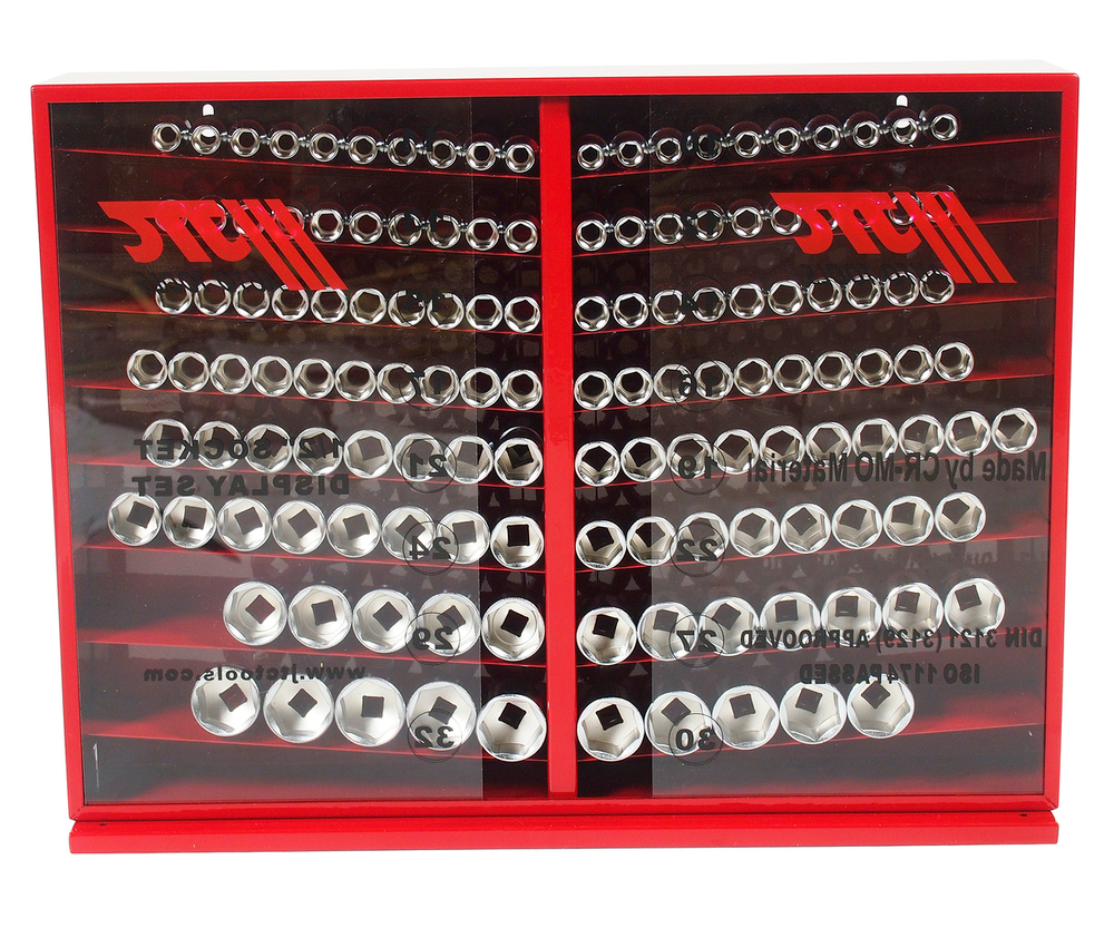 Набор головок торцевых 1/2" 6-ти гранных 10-32мм 137 предметов в металлическом шкафу JTC