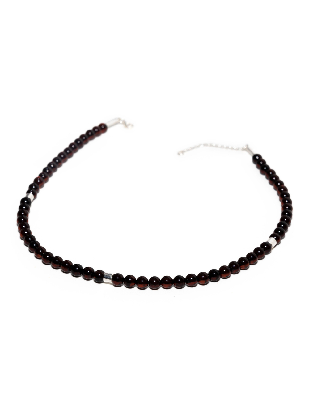 Чокер из серебра 925 и цельного янтаря, длина 39-42 см. Чокер ручной работы из Калининграда