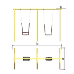 Детские качели двойные смешанные Romana 108.55.00-02