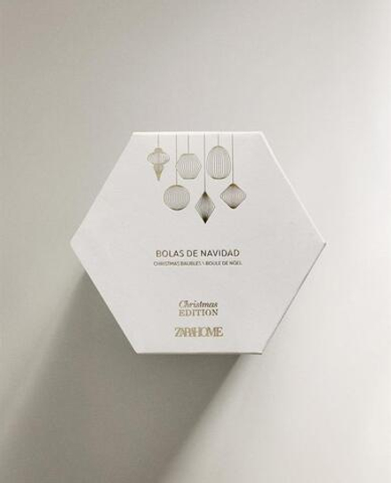 ZARA HOME НАБОР БУМАЖНЫХ ЕЛОЧНЫХ УКРАШЕНИЙ (УПАКОВКА ИЗ 12 ШТУК), КОРИЧНЕВЫЙ