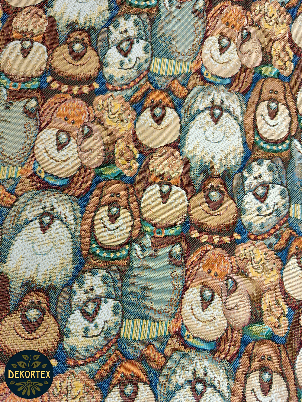 Мебельная ткань гобелен на отрез "Собачки" (ширина 160 см) цена за п/метр