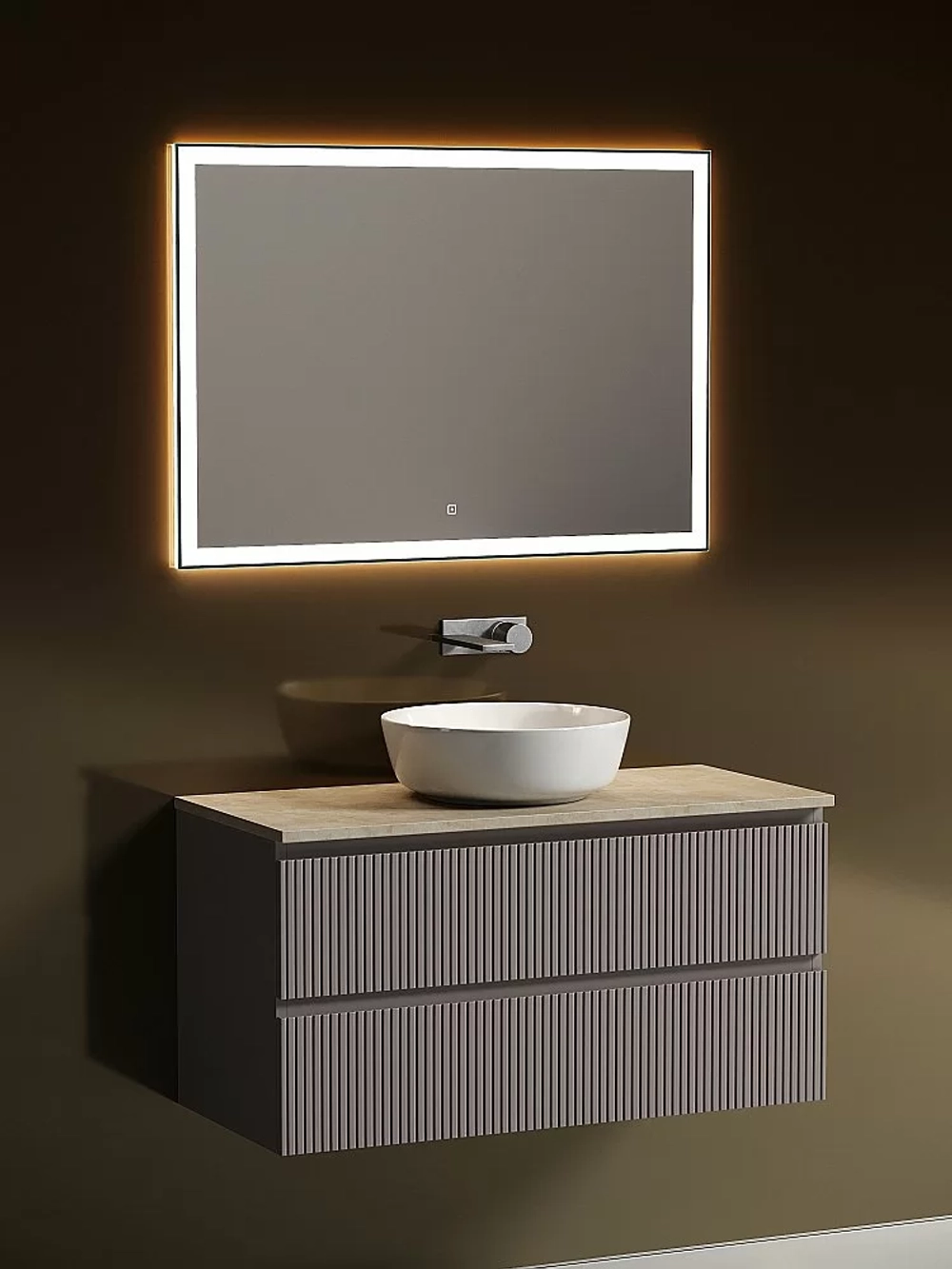 Тумба с раковиной Sancos SNOB T 100 со столешницей, Doha Soft