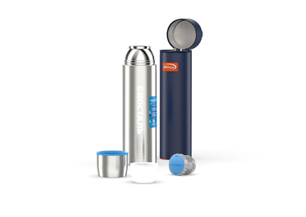 Термос Biostal Авто (1,2 литра) с термочехлом, стальной