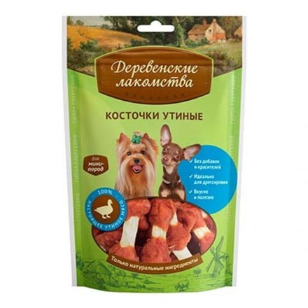 Деревенские Лакомства д/собак Мини пород Утиные косточки, 55гр