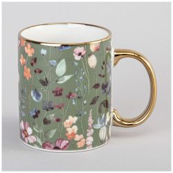 КРУЖКА LEFARD 340МЛ ХАККИ ЦВЕТЫ МАЛ УП=12ШТ