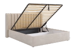 Кровать с подъемным механизмом Ева 160х200 см (галька,графит,капучино,крем,латте,мята,пудра,топаз (велюр))