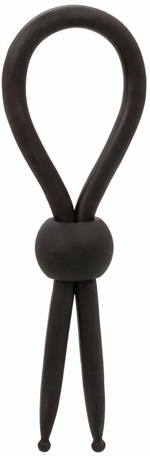 Черное эрекционное лассо на пенис Liquid Silicone Lasso (Цвет: черный)