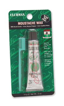 Clubman Moustache Wax Black Воск для укладки и подкрашивания бороды с щеточкой (черный),15 мл (W)
