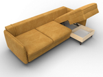 Диван угловой Лига-064 НПБ угол универсальный ВЕЛЮР BRUT 10 желтый