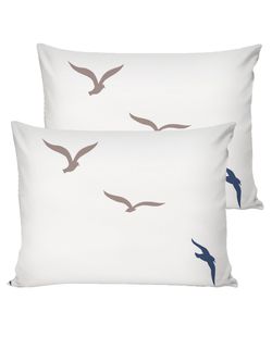 Постельное белье перкаль Сказка "Чайки (компаньон)" евро Наволочка 50х70 см 2 шт Простынь на резинке 180x200 см Пододеяльник 200x215 см