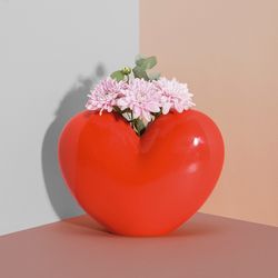 Ваза для цветов Love, 15,5 см, красная