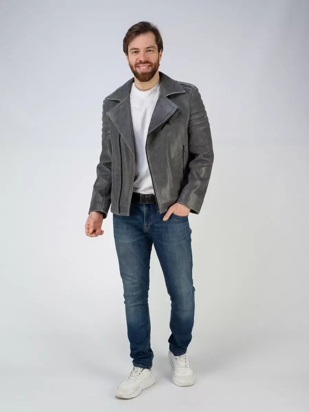 Кожаная куртка демисезонная косуха