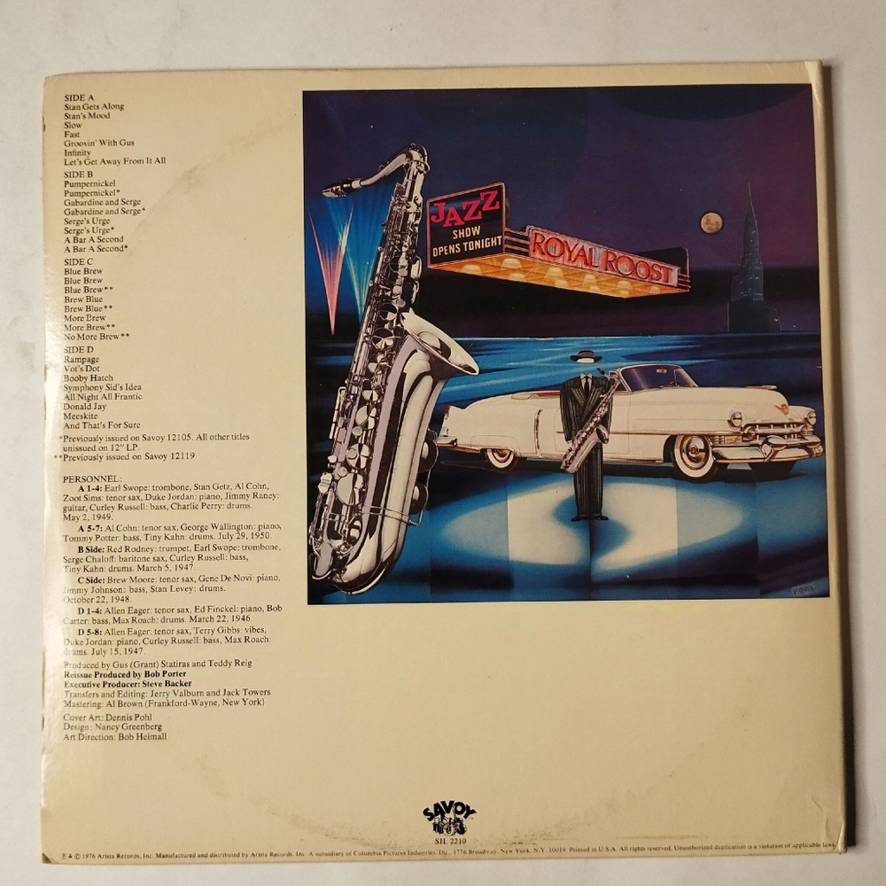 Винтажная виниловая пластинка LP Stan Getz, Al Cohn, Serge Chaloff, Brew Moore, Allen Eager Brothers And Other Mothers (USA 1976)