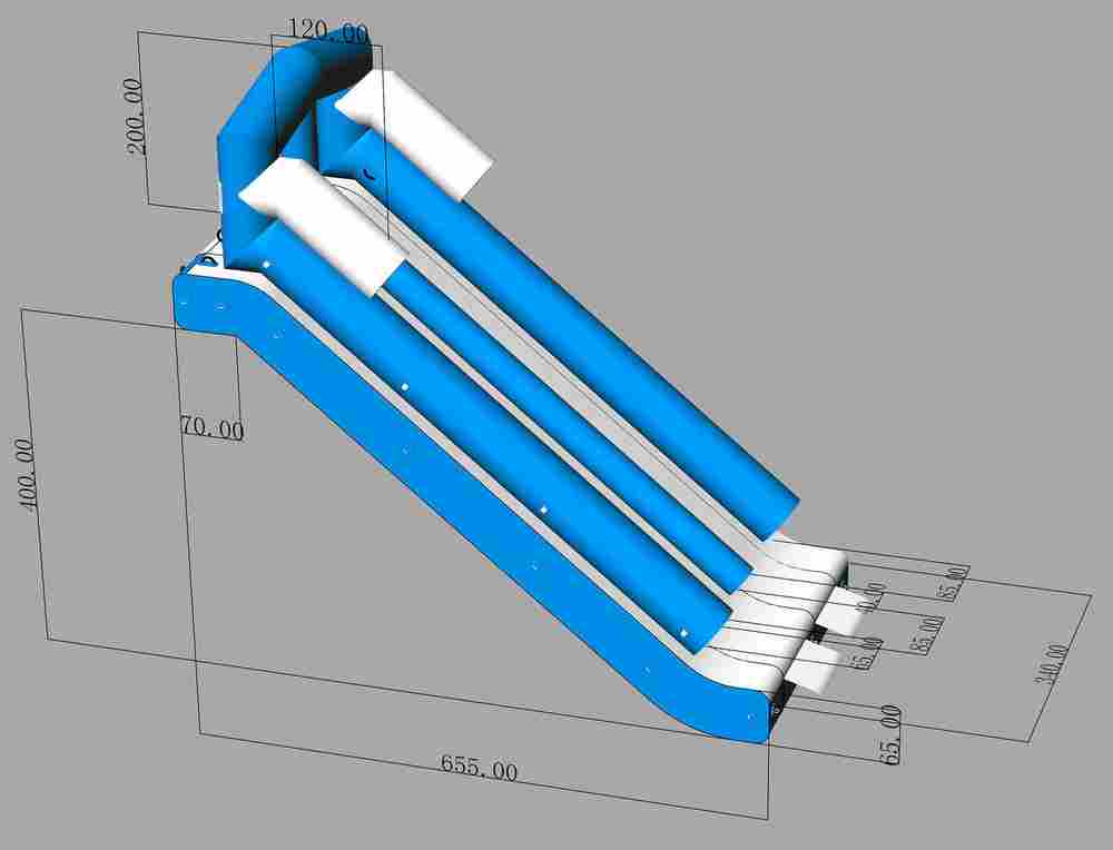 Надувная водная горка “Стрела” 8*3,7*5,5 м