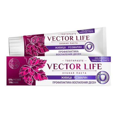 VECTOR LIFE Зубная паста "Профилактика воспаления десен" с живицей и розмарином 100г.