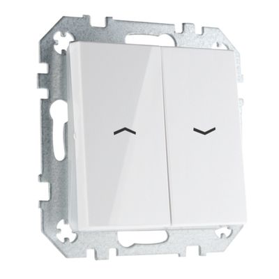 Двухклавишный выключатель для жалюзи LIREGUS EPSILON IJZ1.10-001-01.E/B белый
