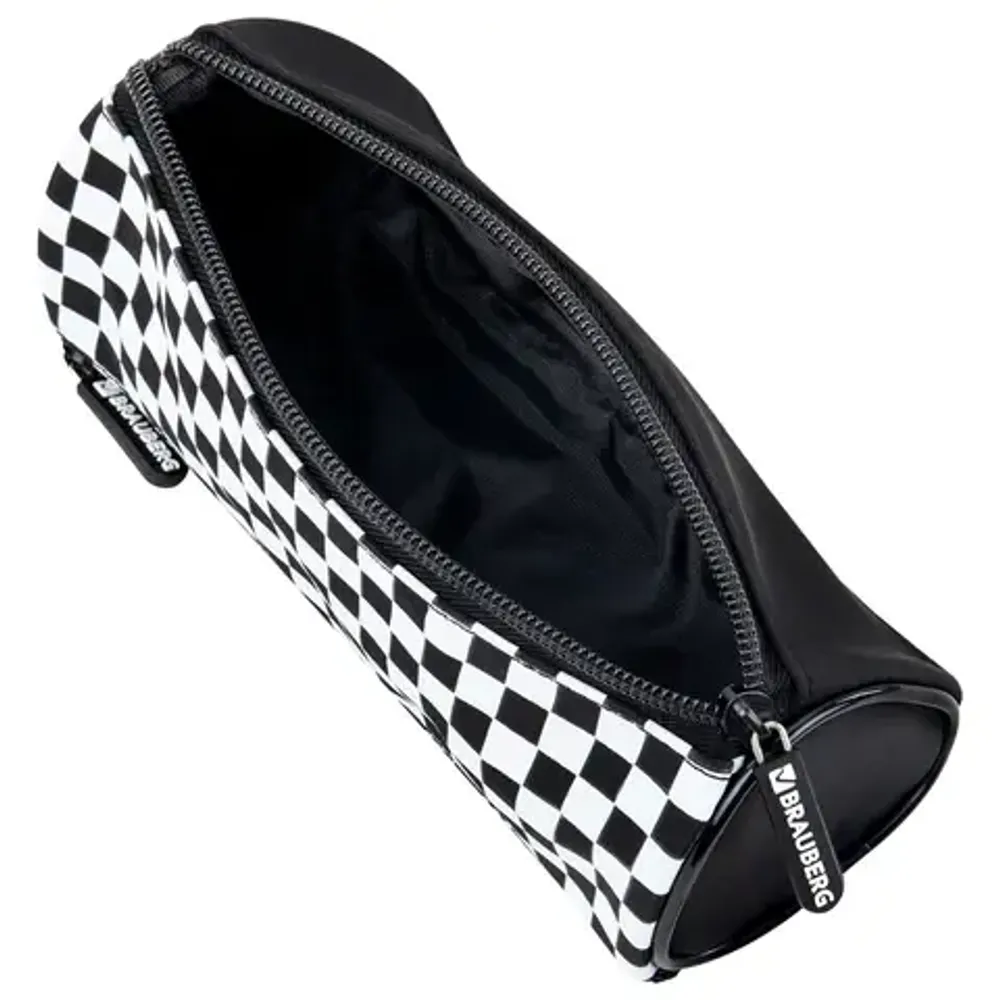 Пенал мягкий 3 отделения 210х70х70 Brauberg Black and White, ткань