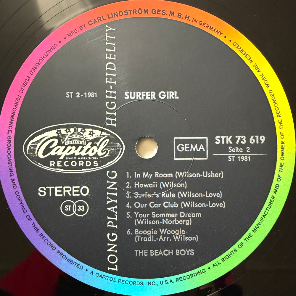 The Beach Boys ‎– Surfer Girl (Германия 1966г.) Т