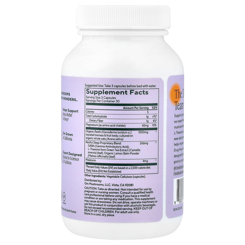 Om Mushrooms, грибные капсулы для сна, 90 растительных капсул