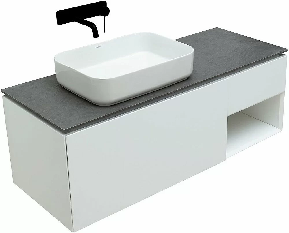 Тумба с раковиной Allen Brau INFINITY 120 1+1 белая матовая