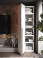 Шкаф Распашной Белый 81х220x52,5 SOHO WingLine,с полками