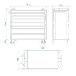 KING TONY (87SQ33-7B-BK) Тележка инструментальная, 7 выдвижных ящиков, «SQUAD», широкая