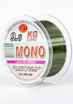 Леска монофильная WFT KG MONO Green 300 м, 0.30 мм