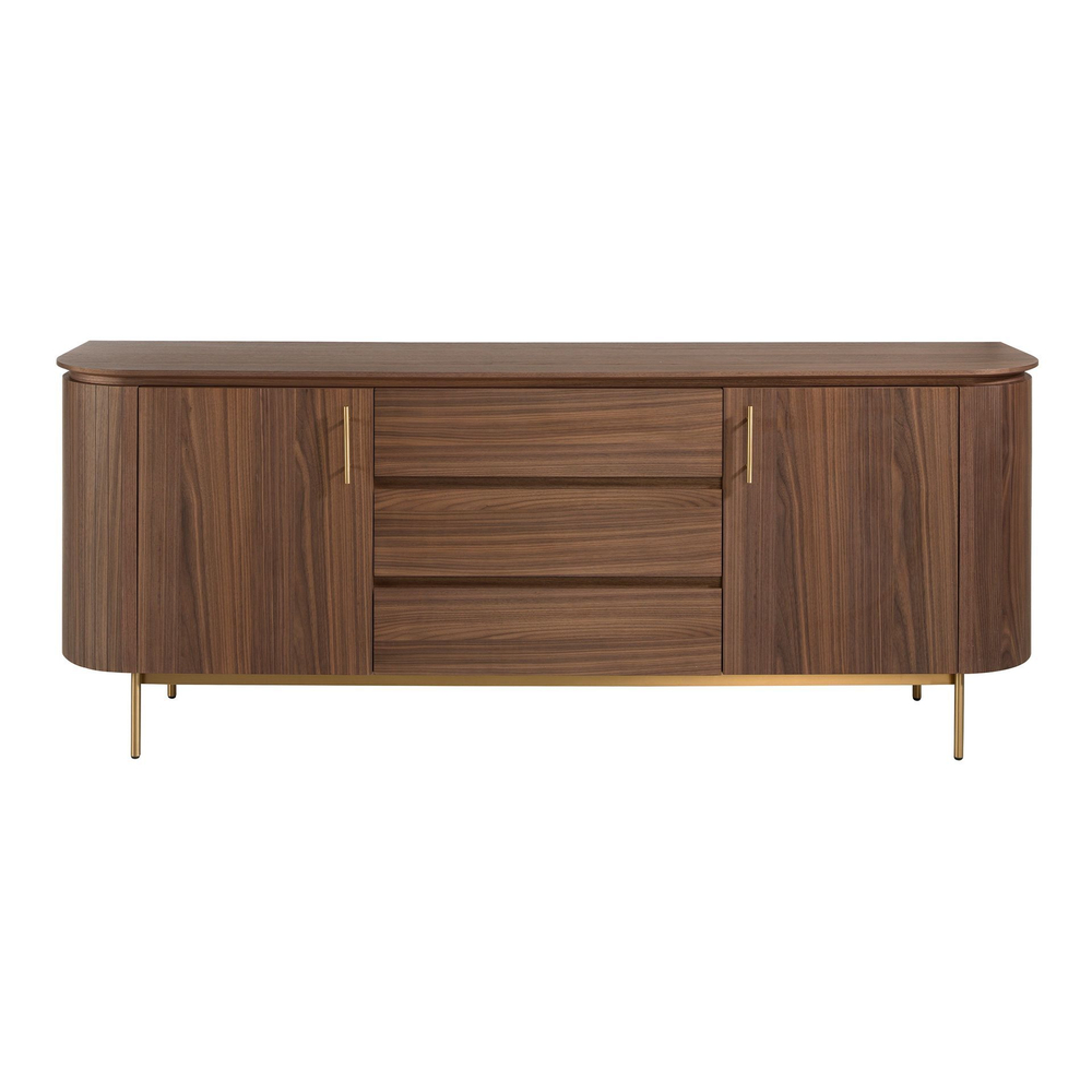 Сервант 3228/413M из орехового дерева и позолоченной стали