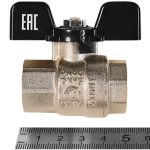 Кран шаровой полнопроходной STOUT - 1/2" (ВР/ВР, PN40, Tmax 150°C, ручка-бабочка черная)