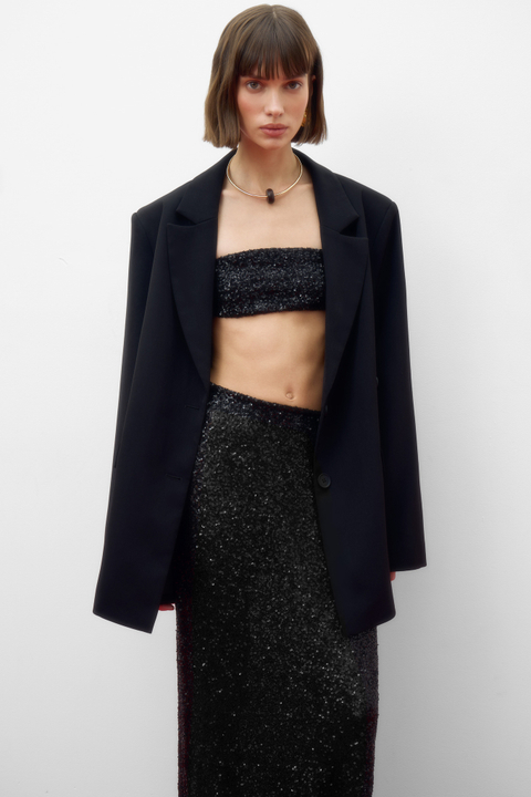 Юбка макси из пайеток