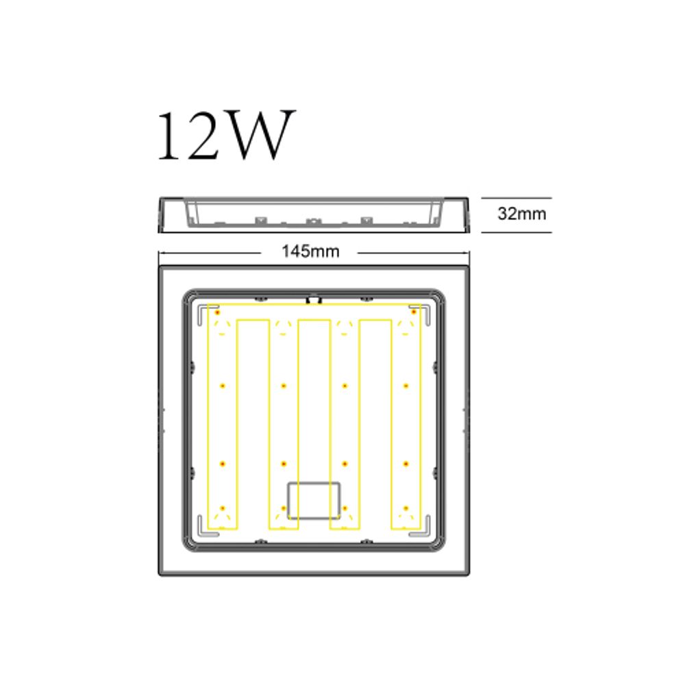Светильник светодиодный ЭРА LED 20-12-4K накладной квадратный 12Вт 4000К | Downlight