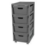 Комод на колесах luxe, 4 ящика, 300х690 мм (серый)