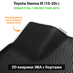 передние ева коврики в салон авто для toyota sienna iii 10-20 от supervip