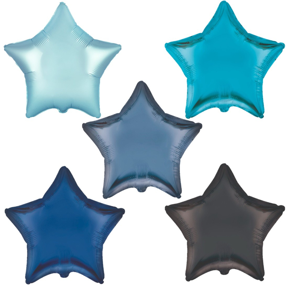Фольгированный шар-звезда, сатин, в синих оттенках, 46 см