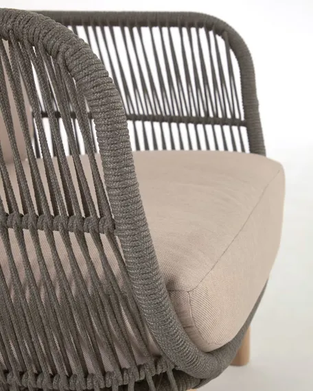 Уличное кресло Catalina, зеленый корд, массив акации