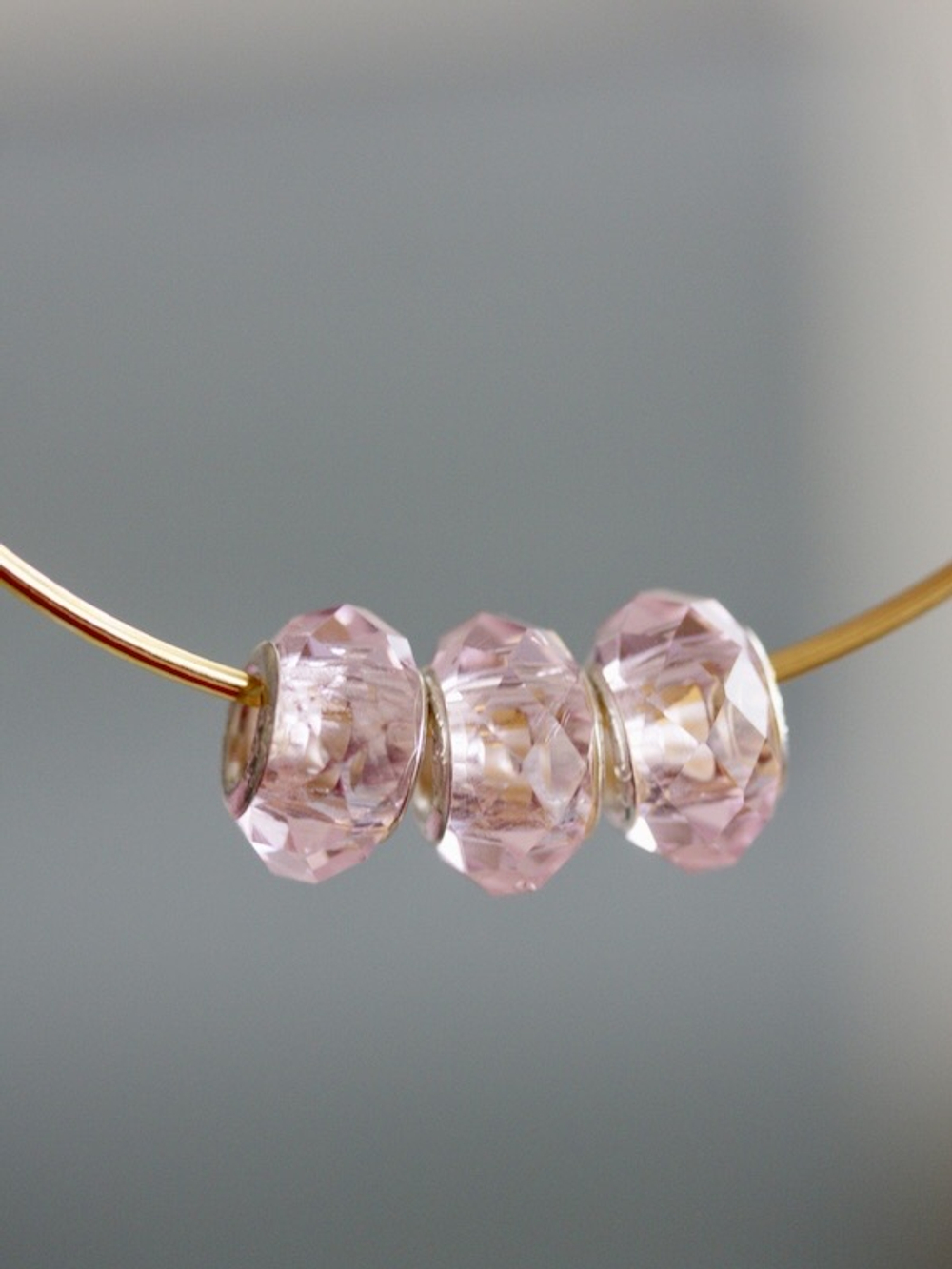 Бусина типа Пандора (Pandora) граненая розовая