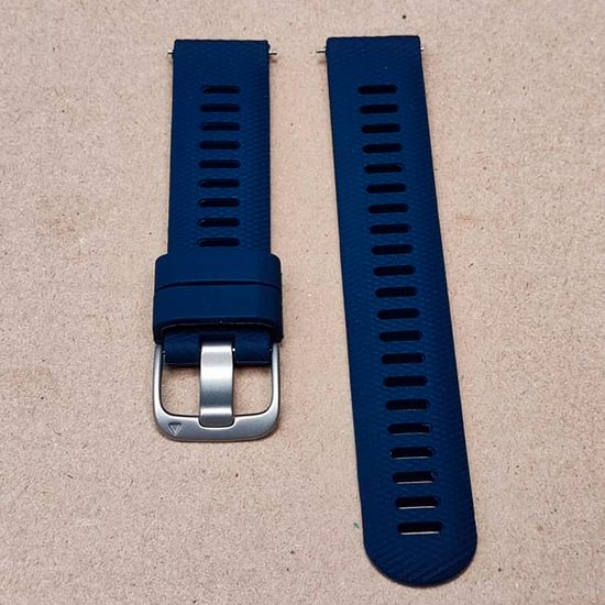 Ремешок 18 мм силиконовый для Garmin Venu 2S, Vivoactive 4S, Forerunner 255S, Forerunner 265S быстросъемный Quick Release (Темно-синий)