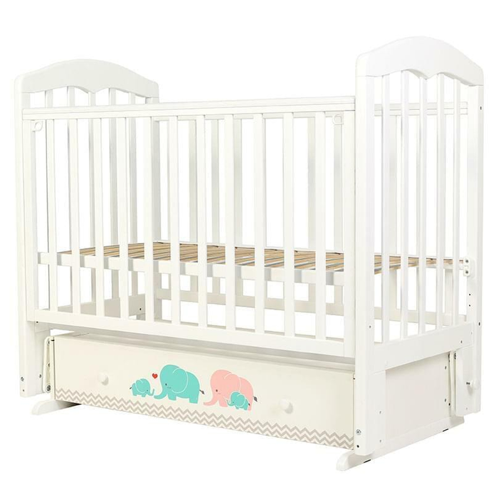 Кровать детская 120*60 "СИЛЬВИЯ"-7 (арт.47) универ маят/ящ "Слоники"