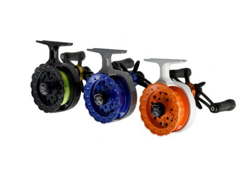 Катушка инерционная (зимняя) Black Side ICE ZEAL (4+1 подш.), черная для зимней рыбалки под удочку и спиннинг на судака, окуня и другую рыбу