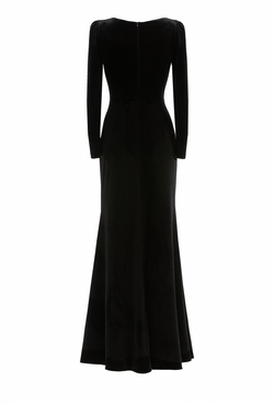 Бархатное платье в пол с разрезом 12-01-24 FW