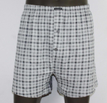Хлопковые трусы-боксеры в клеточку (Размер: XXXL) (Цвет: серый)