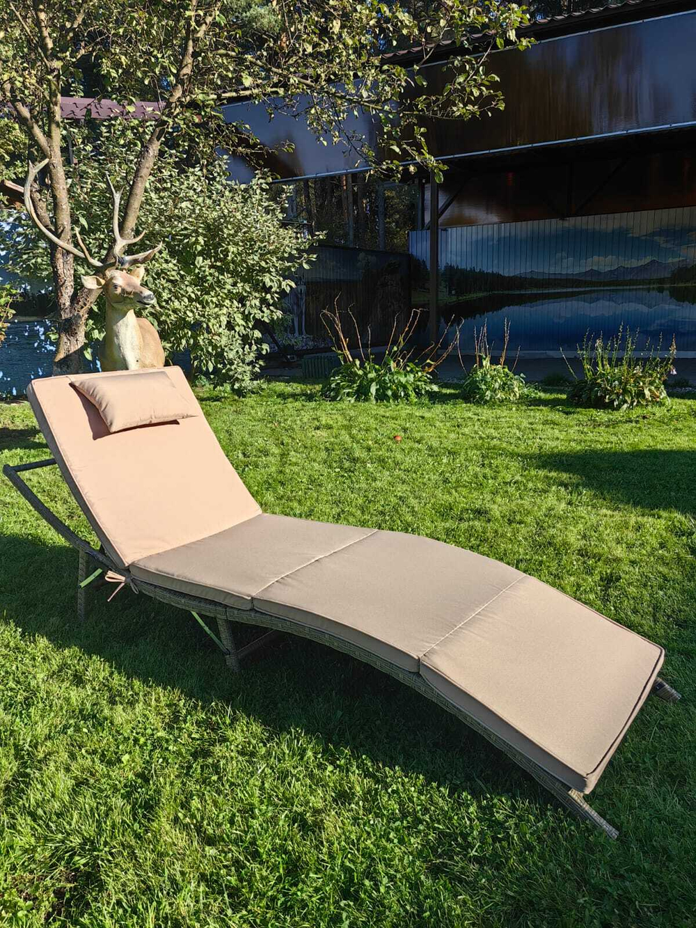 Шезлонг складной из искусственного ротанга Ливерпуль цвет Greige