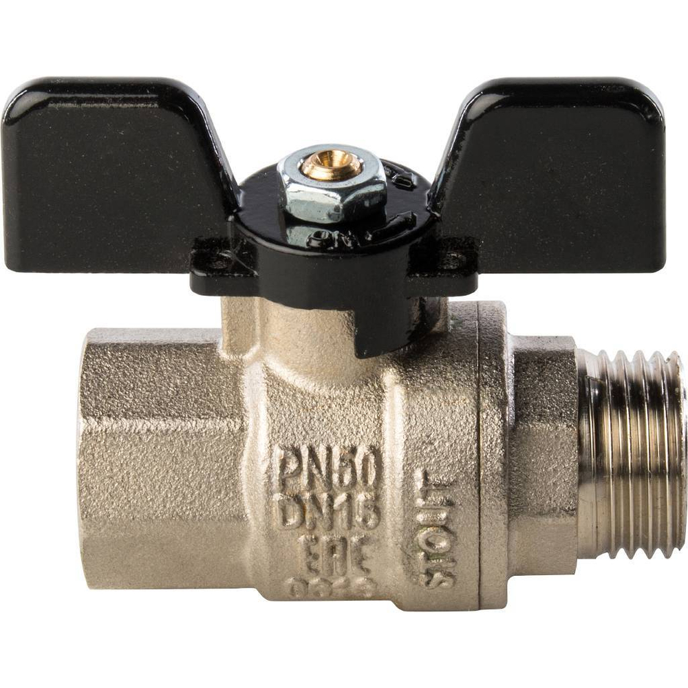 Кран шаровой муфта/резьба полнопроходной (бабочка) 15