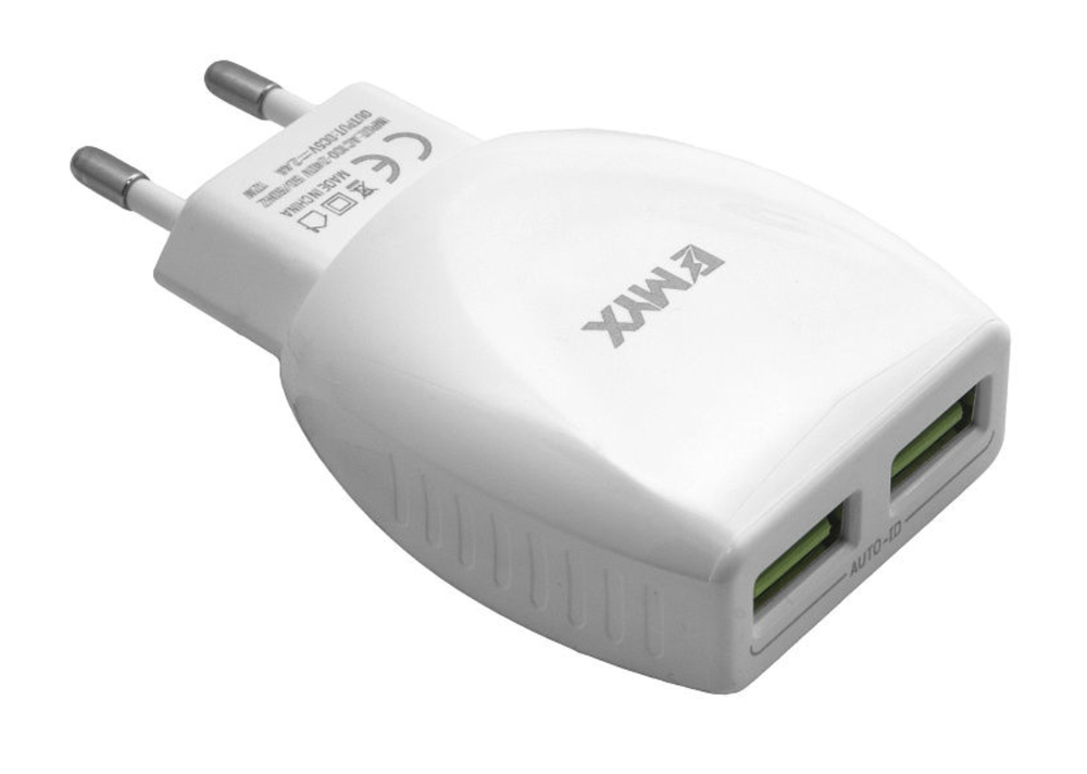 СЗУ с кабелем Type-C 2USB 2.4А EMY MY-221  white