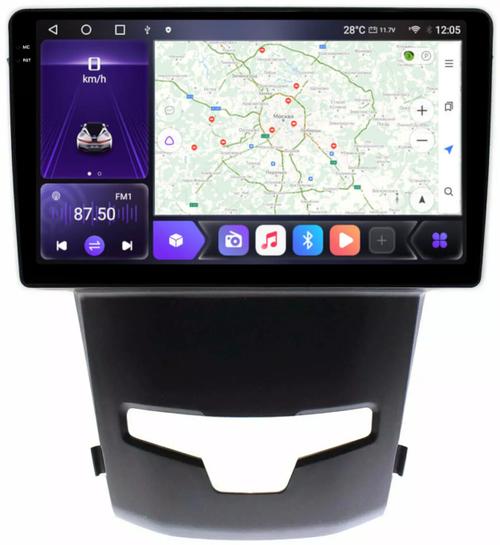 Магнитола для SsangYong Actyon II 2013-2021 - Kuberg SF-9082 QLed+2K, Android 12, Быстрая, CarPlay, 4G SIM-слот