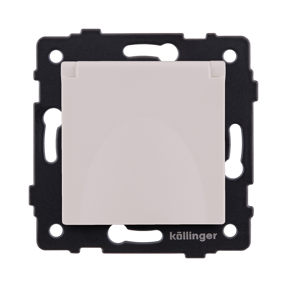Розетка штепсельная SCHUKO 16A/250 В с крышкой, кашемир матовый Kollinger REA-006CM для Aspekt, Eleganz, Reflex