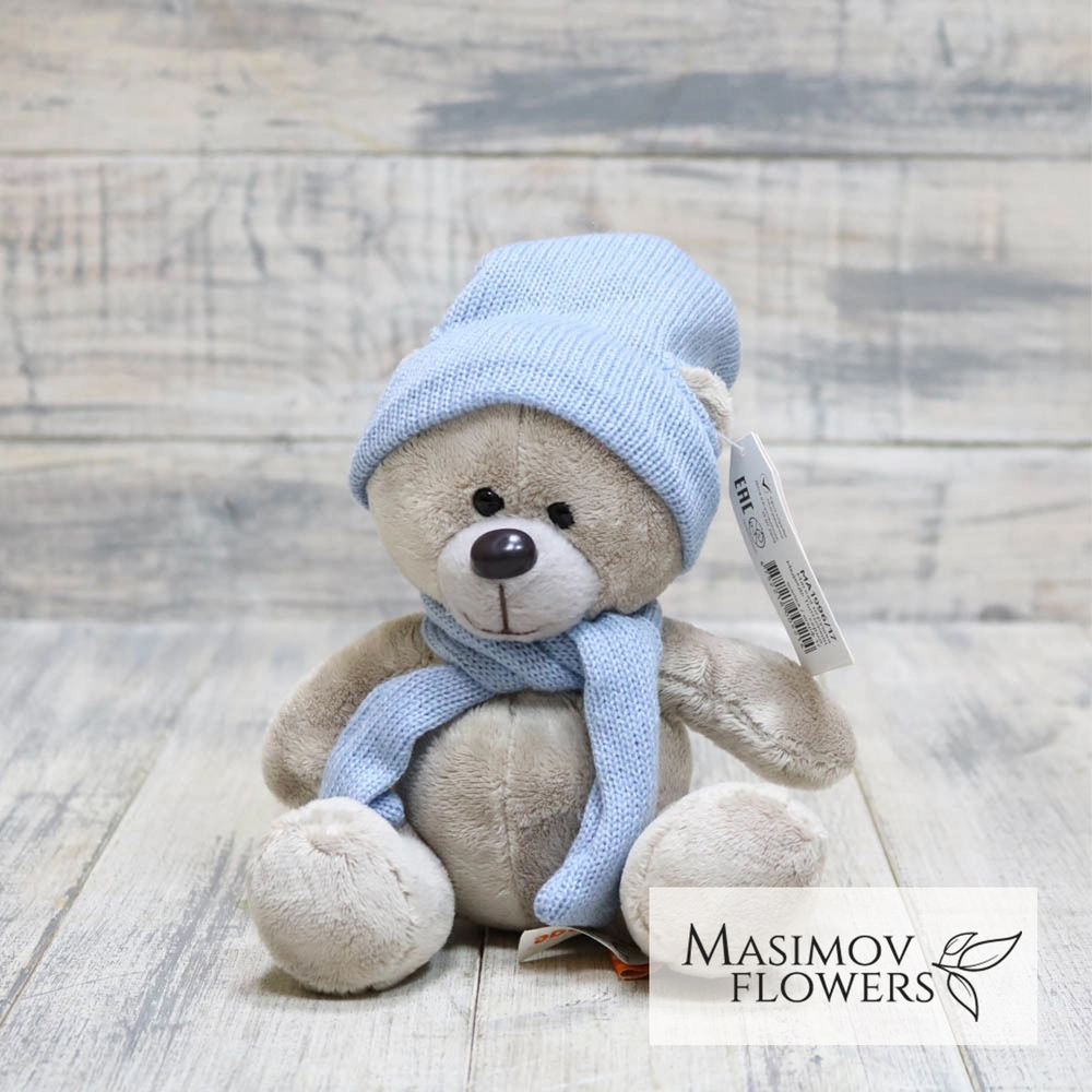 Медведь Топтыжкин серый: шапка и шарф 25 см
