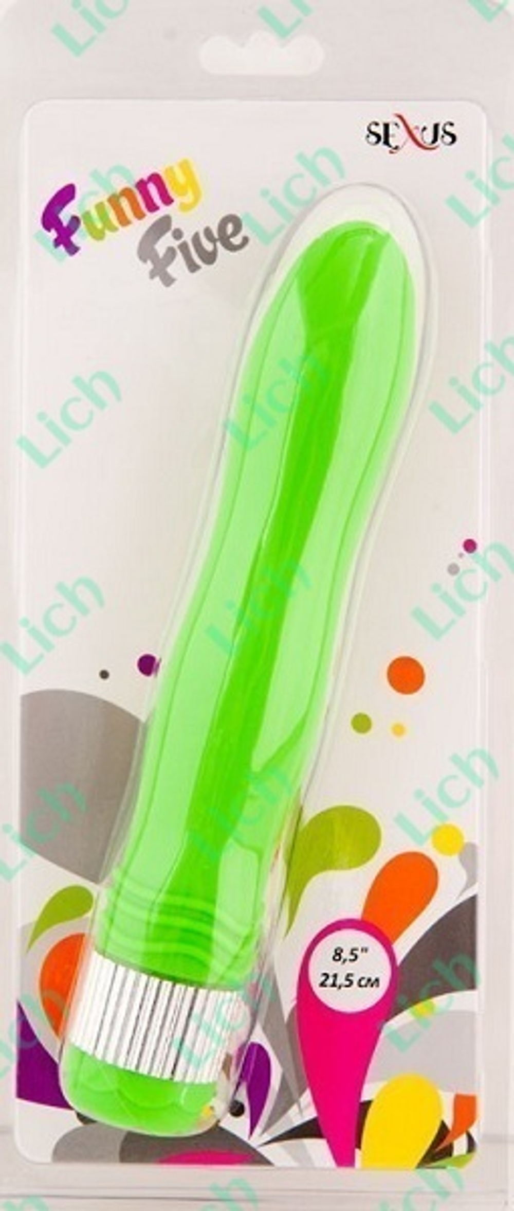 Зеленый водонепроницаемый вибратор 21,5 см.